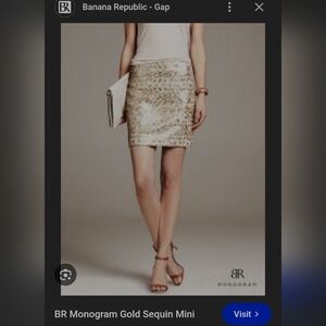 Banana Republic Monogram Sequin Mini Skirt